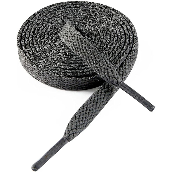 Flate Skotråder 8mm Brede Skotråder For Sneakers  Premium Trener Skotråd  Erstatninger For Sportskotråder Dark Grey 47-  ( 120 cm )