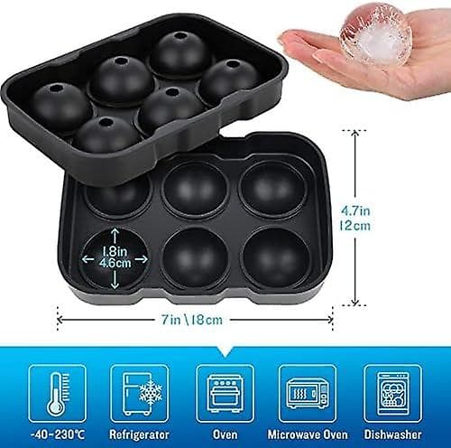 Jätteform för isbitar, rund, 2-pack silikon XXL-isbitsformar med lock och
