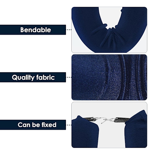 SBSGV 3-pack Värmefria Lockar Hårcurlers, Flexibla Satin Värmefria Långa Hårrullear, Mjuka DIY Våghårrullear Stylingverktyg för Långt Medellångt Hårlås Navy Blue