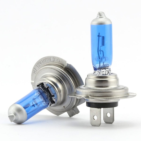 2 x H7 100W Bil Forlygtepære Halogen Lys DC 12V Trafiklys Bil Lampe Tåge Xenon 6000K Hvidt Lys