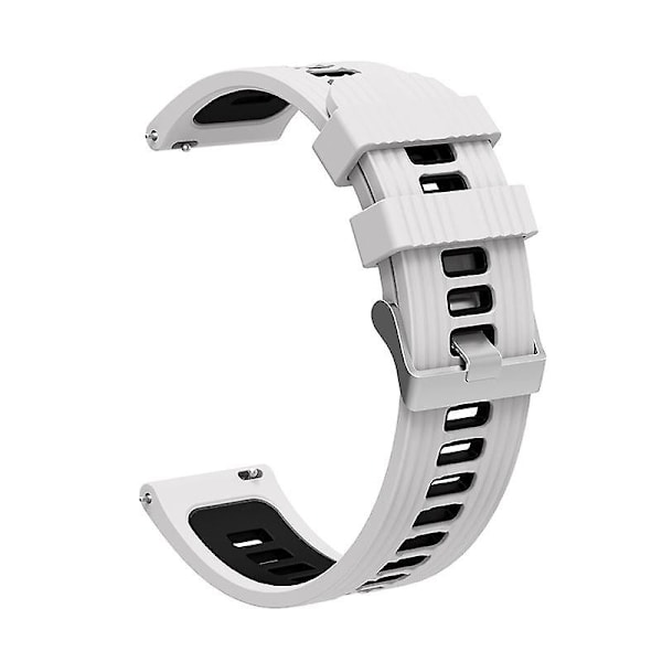 20mm Silikon Sportrem For Samsung Galaxy Watch6 40/44mm/Watch 4/5 40/44mm /5 Pro 45mm Dobbelt Farge White  Black