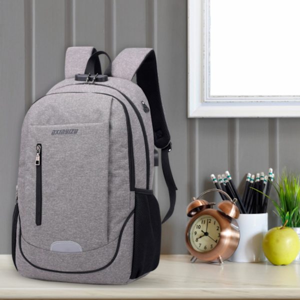 Affärsreseryggsäck för bärbar dator, Vattentålig smal laptopväska med USB-laddningsport för män och kvinnor dark gray