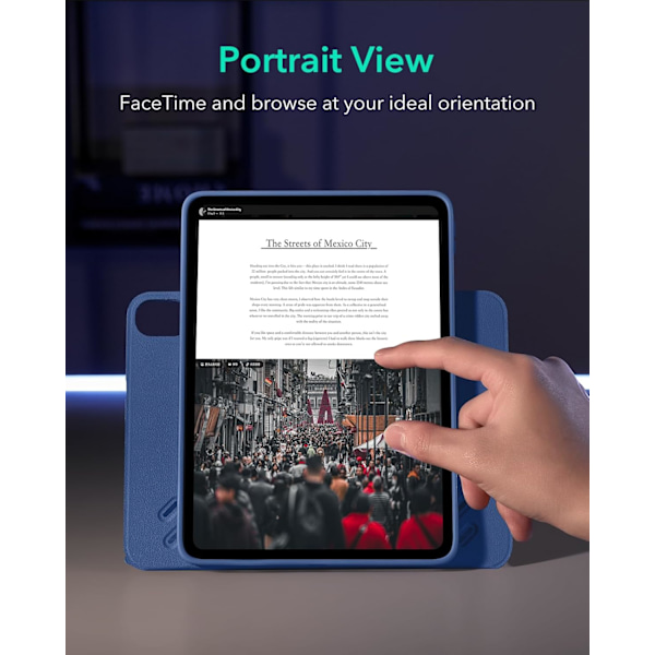 iPad Air 11 tuuman M2 -kotelo, iPad Air 6/5/4 (2024/2022/2020), irrotettava magneettikansi, jalusta pysty-/vaakasuunnassa korotetulla näytöllä Blue Air 11 Air5 4