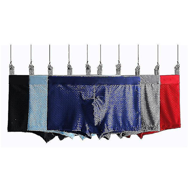 Män Boxershorts Underkläder Mesh Andas Bekväma Kalsonger Män Boxershorts Herrtrosor Red 2XL