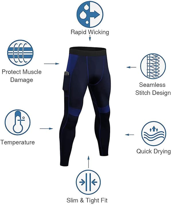 2-pak Løbe Leggings til Mænd Cool Dry Kompressionstights til Mænd Base Layer