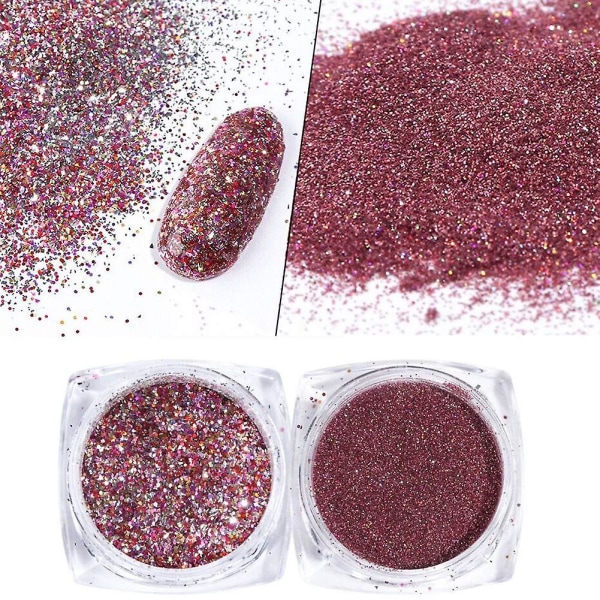 Nagelkonst Glitter Paljetter, 8 Lådor/set Ros Guld Rosa Nagel Flakes Färgglada Blandade Nagel Glitter För Nageldesign Glitter Nagelkonst