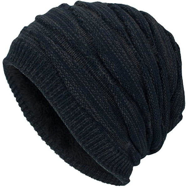 Vinterlue Herre Varm Strikket Lang Slapp Hodeskallelue Termisk med Myk Fleece
