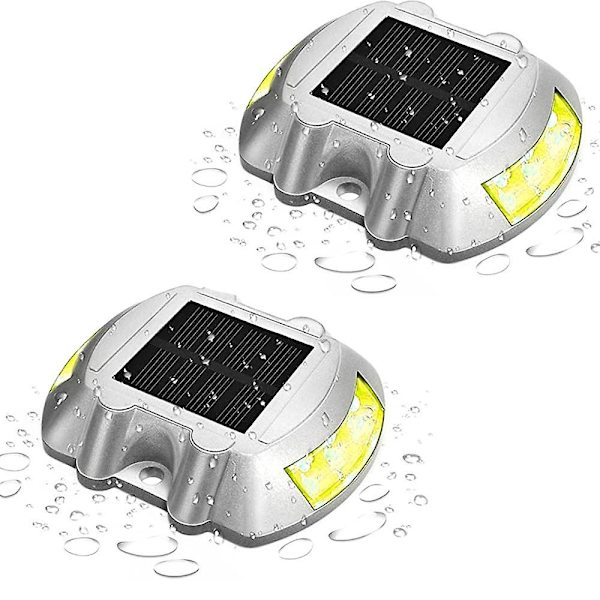 2 kpl aurinkokennovalaisimia LED-ajotievalaisimet laiturin valot portaille kävelyteille portaisiin puutarhoihin pihoille yellow