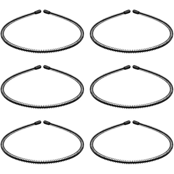 6 kpl Acsergery-lahja metallinen hiuspanta unisex miesten hiuspannat musta aaltoileva