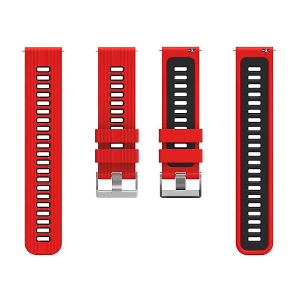 20mm Silikon Sportsreim For Galaxy Watch4/5/6 40mm 44mm/Watch6 Classic 43mm 47mm/Watch 5 Pro 45mm Red Black