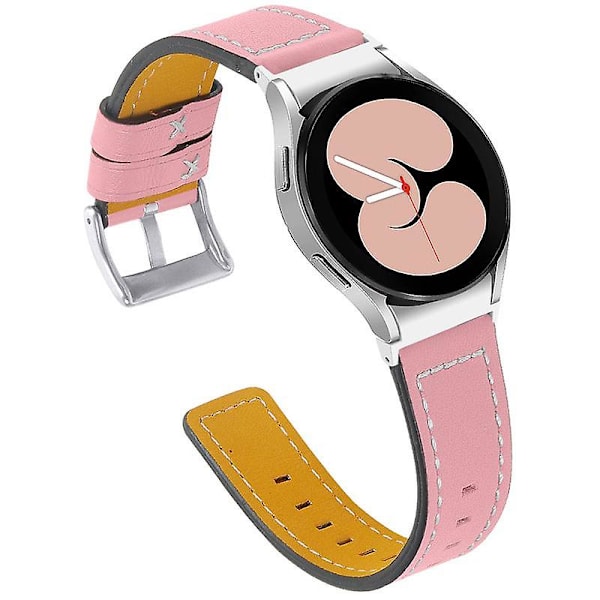 Säädettävä nahkainen vaihtoranneke Samsung Galaxy Watch4 Classic 42/46mm / Active 40/44mm -kelloon Pink