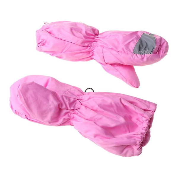 Varm vindtät barns skidhandskar barn pojkar flickor halkfri vinter snö snowboard utomhus ridning långärmad vante Pink