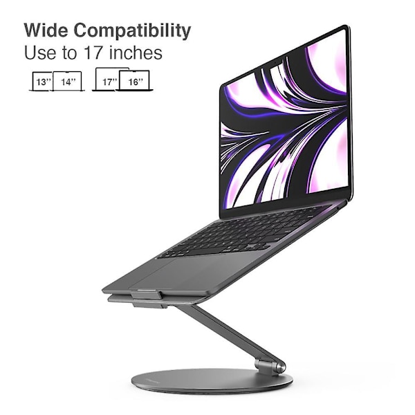 STOYOBE Laptop Stand Foldbar Notebook Computer Støtteholder Aluminium Legering Roterbar Pad Support