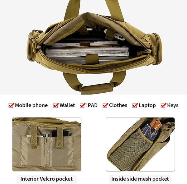 14 Laptopväskor - Herr Tactical Portfölj Utomhus Molle Axelväska Acsergery Present