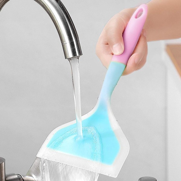 Silikone Spatel Pandekager Skovl Omelet Spatel Vender Til Æg Fisk Pandekage Pizza Og Bøf Bred Blød Pizza Skovl Non-stick Varmebestandig Køkken Blue * Pink Large