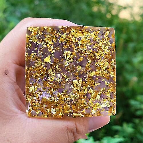 Ametyst Pyramide Krystal Healing Orgonit Chakra Energi Orgon Hjemme Ornamenter QK29