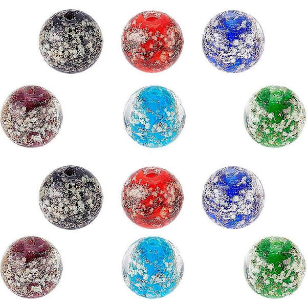 12 kpl 16 mm valoisia lasihelmiä, 8 väriä, lampwork-helmiä, pimeässä hohtavia lasihelmiä, pyöreitä irrallisia välihelmiä rannekoruihin, kaulakoruihin, tee-se-itse-koruihin