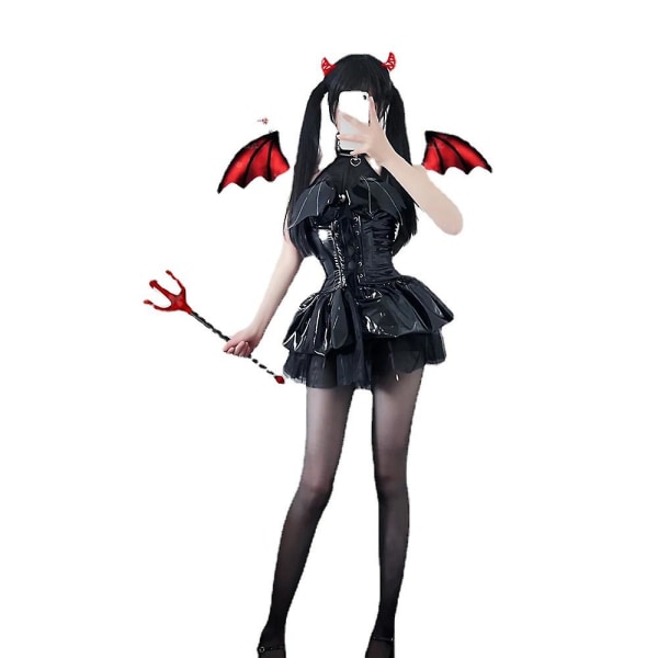 Cos Japansk To-dimensionel Cos Heks Cosplay Kostume Kvinde Lille Djævel Gennemsigtig Kort Nederdel Rent Begær Hot Pige Uniform Red L