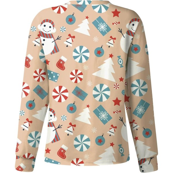 Dame Skrubjakke Trykt Jul Trykte Skrubjakker For Kvinner Høst Skrub Topper Jul Grafisk Sykepleiejakker 4XL J