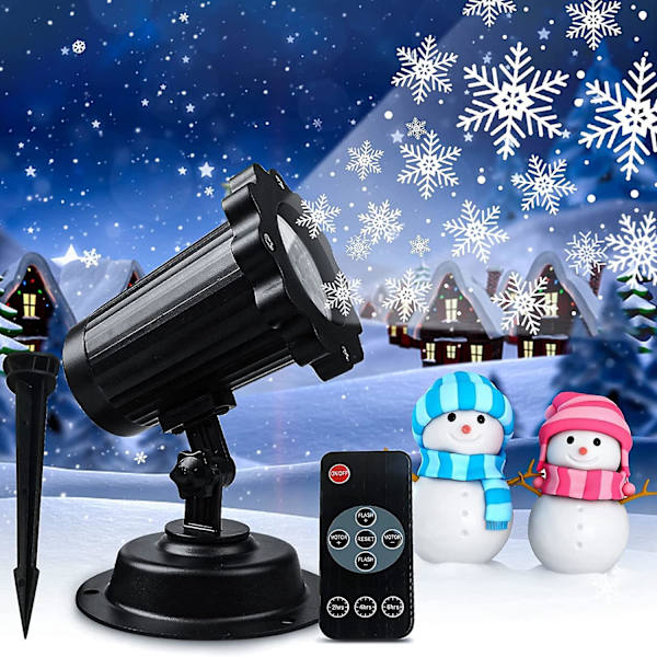Nyårs Projektorlampa, Utomhus/Inomhus Julprojektor, Dynamisk Snölandskap Jullampa med Fjärrkontroll, Dekoration eller Present till Jul