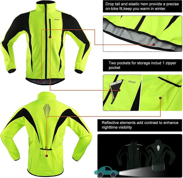 Vinter varm upp termisk softshell cykeljacka vindtät vattentät 15-k M