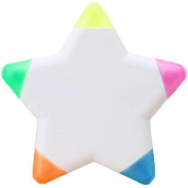 Flerfärgad överstrykningspenna 5 färger i 1 regnbågsblomma stjärnformad brevpapper (rosa, gul, blå, grön, orange)