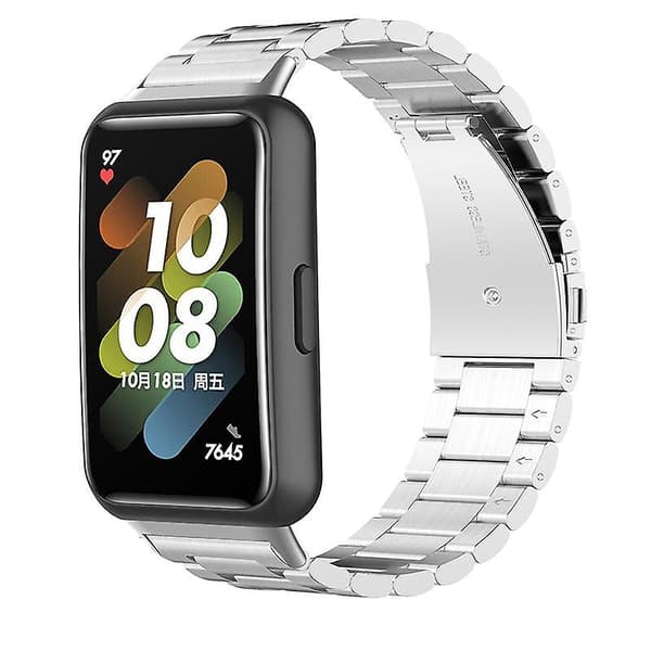 Klockarmband för Huawei Band 7, tre pärlor i rostfritt stål