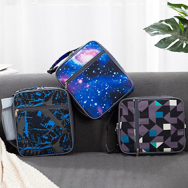 Galaxy Lunchlåda för pojkar, flickor, barn isolerad lunchväska, perfekt för förskola, mjuka fack, rymlig, Bpa-fri, livsmedelssäker, 10,2 tum x 7,8 tum