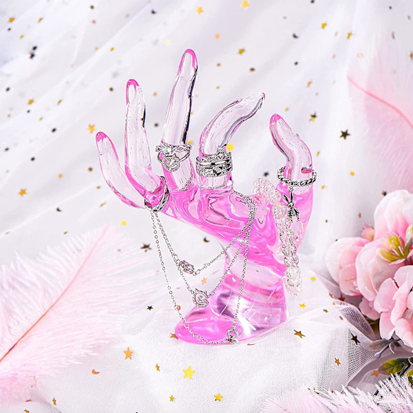 Hand Ok Gest Handkedja Display Stativ Pink