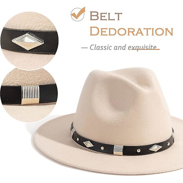 Kvinnors bälte spänne Fedora hatt White
