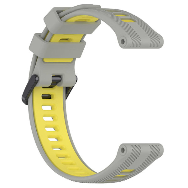 22 mm Tvåfärgat armband i twill-väv i silikon till Garmin Forerunner 965/955/945/935/745 Grey Yellow