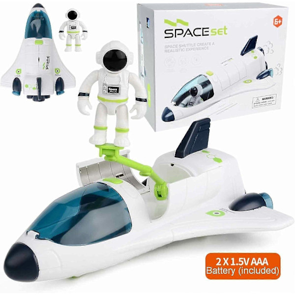 Rymdfärja Leksaker Rymdraket Leksaker för Barn Yttre Astronaut Rymdraket Skepp Leksak med Ljus och Ljud Småbarn Barn Rymdleksaker för 3 4 5 År Shuttle