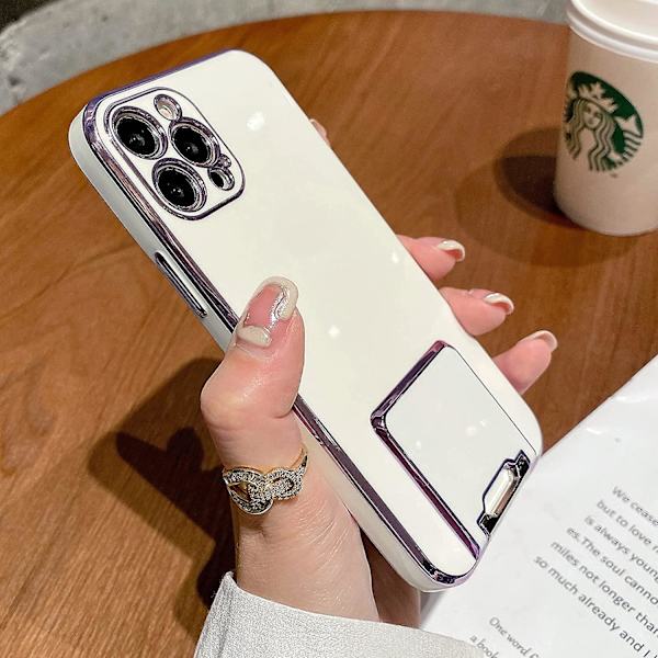 Heytea Metallinen Jalustakotelo iPhone 12 Pro Maxille, söpöt ylelliset puhelinkotelot jalustalla naisille, yhteensopiva iPhone 12 Pro Max -suojakuoren kanssa, 6.7