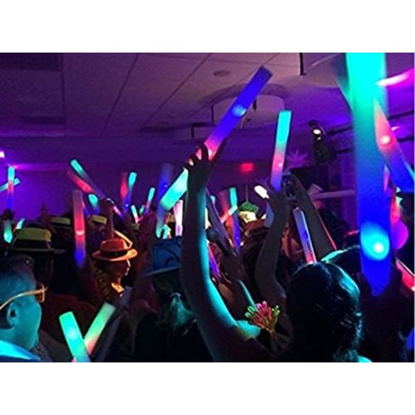 30 stk. Skum Glow Sticks - 19\" Blinkende LED Lysende Skum Sticks Multi Farve Batons Lys, Selvlysende Festposer