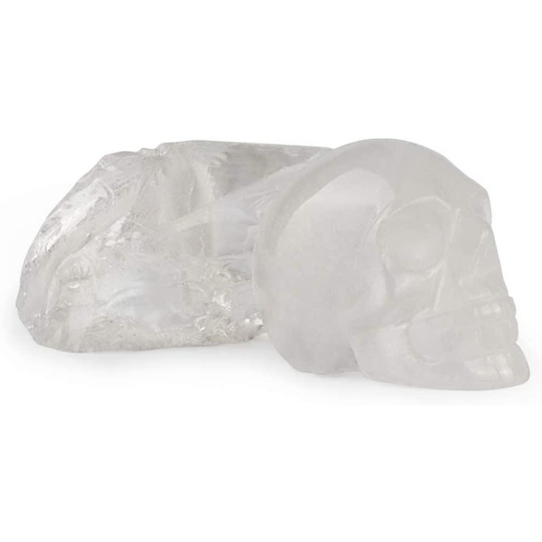 2.0\" Klar Kvarts Krystal Kraniehoved Dekor Statue Krystaller Og Helbredende Sten, håndskåret Ædelsten Kranie Figur Ornament Til Halloween Karneval Fest