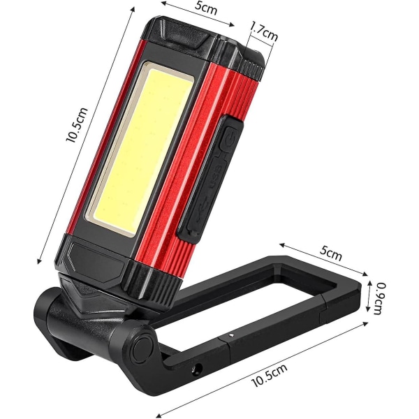 Uppladdningsbart LED-arbetsljus Led-arbetsljus Verkstadslampa Ip65 vattentätt bärbart inspektionsljus med magnetisk bas för garage, camping, nödsituation,