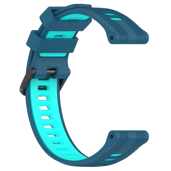 22mm Twill Tofarget Håndleddsrem Silikon Klokkereim For Garmin Forerunner 965/955/945/935/745 Blue Teal Green