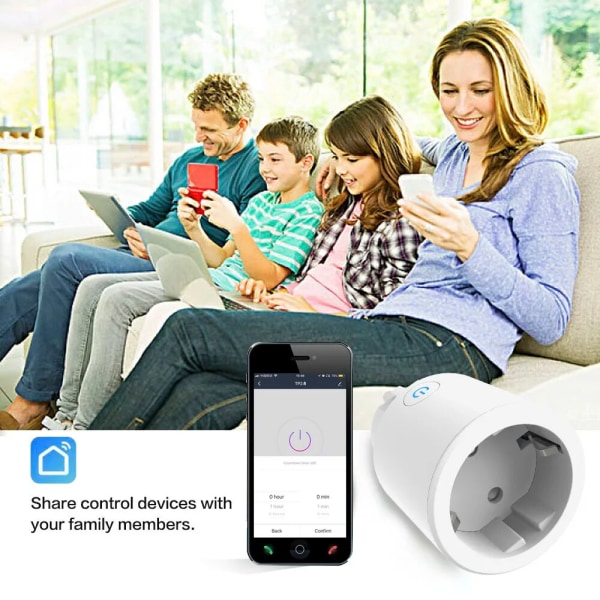 Smart Life App Fjernkontroll WiFi Trådløs Mini EU Strøm WiFi Smart Socket Plugg
