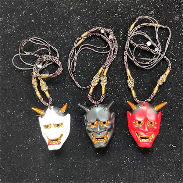 Halloween Hannya -naamio kaulakoru | Pääkalloriipus kaulakoru Paha demoni Hannya koristeet Halloween