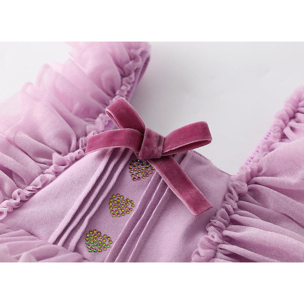 Flickklänning spansk prinsessklänning barn lolita tutukjol halterneckkjol Golden yellow 90cm