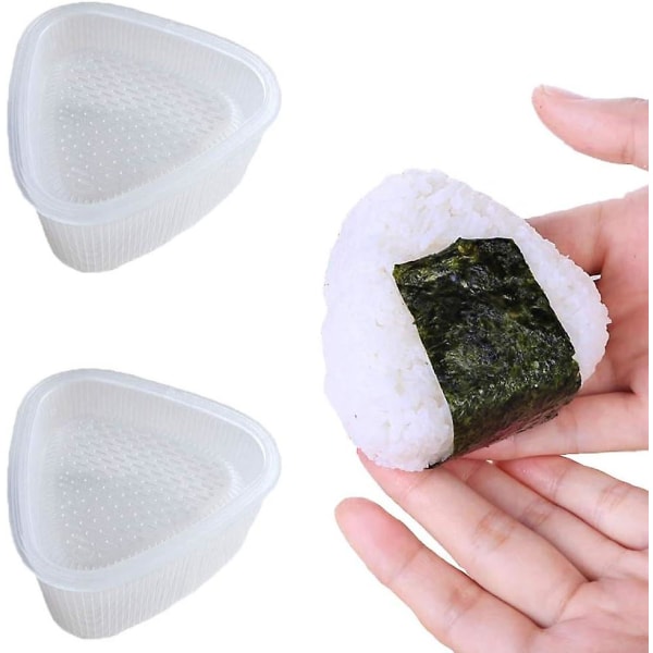 Kiseer 6 st Plast Sushi Form Case Box Triangel Rice Form Maker Med Lock, Vit, 3 Pack 6 Pack