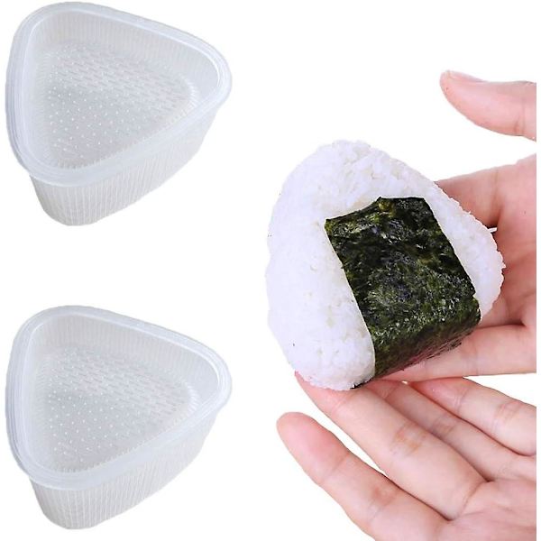 Kiseer 6 st Sushiformar i plast, triangulär risform med lock, vit, 3-pack 6 Pack
