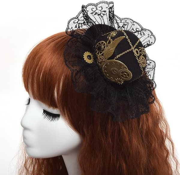 Mini Steampunk Rund Hatt for Kvinner
