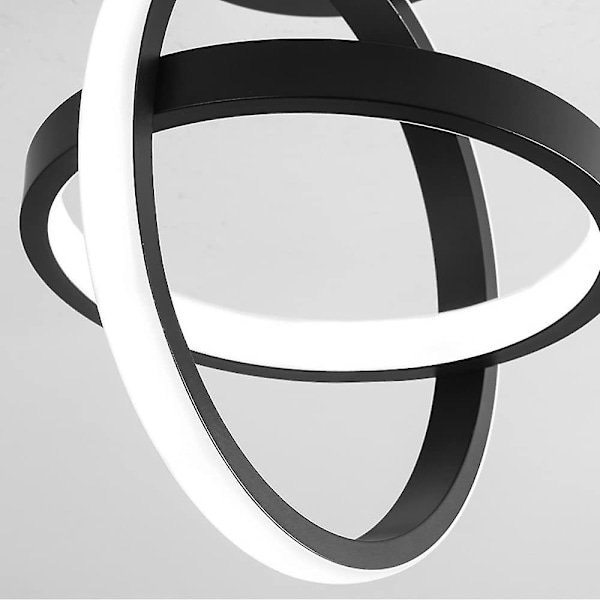 Sort Loftlampe 2 Cirkler Moderne Stereoskopisk Stil Lille LED Loftlampe til Køkken Trapper Loftlampe Art Deco Koldt Hvidt Lys Varmt Lys