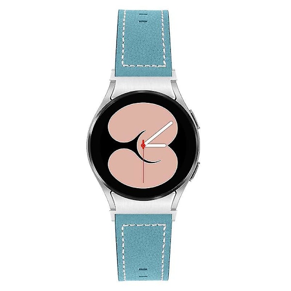 Justerbar udskiftningsurrem i læder til Samsung Galaxy Watch4 Classic 42/46mm/ Active 40/44mm Blue