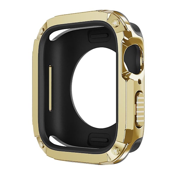 För Apple Watch Series 6 5 4 SE SE (2022) 44mm/8 7 45mm Watch Case TPU+PC Anti-drop Cover Gold