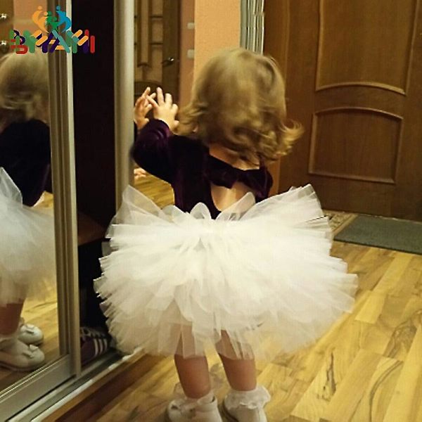 Mode tjejer tutu super fluffig 6 lager underkjol prinsessa balett dans tutu kjol barn tårt kjol jul barnkläder Dark grey 6t