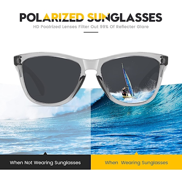 Polariserade solglasögon för kvinnor och män - Retro solglasögon med spegelglas för körning, fiske, UV400-skydd