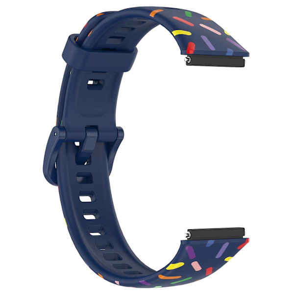 Färgglad fläckig handledsrem i silikon för Huawei Band 7 Midnight Blue