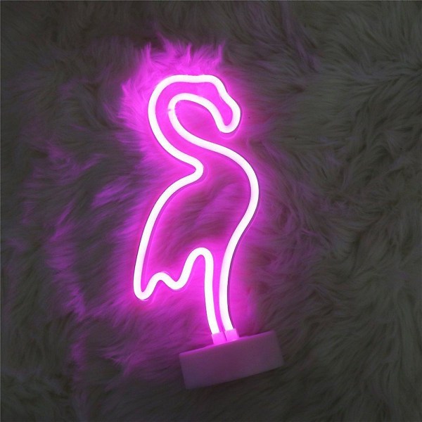 Flamingo Neon Signneon Lights För Sovrum Inredning Batteri USB Powered Led Neon Signs Girl Rum Dekoration Barn Födelsedagspresenter